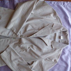 Merona Vintage Tan Cream Pinstriped Fitted Blazer